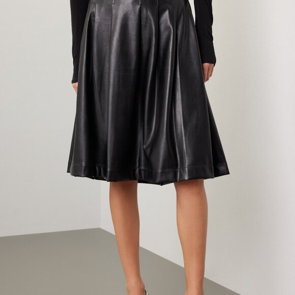 Faux Leather Midi Skirt - Picture 3 of 5